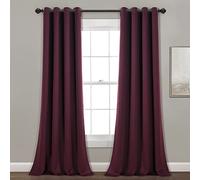 Lush Decor Insulated Grommet Blackout Window Curtain Panel Pair, 84" Long x 52" Wide, Plum