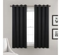 Lush Decor Insulated Grommet Blackout Window Curtain Panels, Pair, 52" W x 63" L, Black - Classic Modern Design - Chic Window Decor - Curtains For Living Room, Bedroom, Or Dining Room