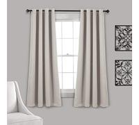 Lush Decor Insulated Grommet Blackout Window Curtain Panels, Pair, 52" W x 63" L, Wheat - Classic Modern Design - Chic Window Decor - Curtains For Living Room, Bedroom, Or Dining Room