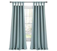 Lush Decor Insulated Knotted Tab Top Blackout Window Curtain Panel Pair, 84" x 52", Blue, Polyester, 52" W x 84" L (Pack of 1)