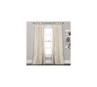 Lush Decor, Ivory Sophia Ruffle Curtain | Textured Window Panel Set for Living, Dining Room, Bedroom (Pair), 40" W x 84" L