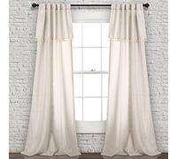 Lush Décor Ivy Tassel Window Curtain Panel Pair, 84 x 40 in, Neutral