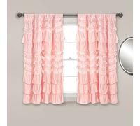 Lush Decor Kemmy Window Curtain Panel (Single), 63" Long x 52" Wide, Peachy Pink