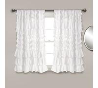 Lush Decor Kemmy Window Curtain Panel (Single), 63" Long x 52" Wide, White