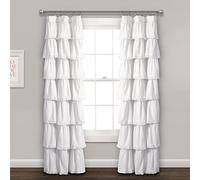 Lush Decor Lace Ruffle Window, 84" x 52", White Curtain Panel