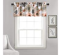 Lush Decor Leah Light Filtering Window Curtain Valance Floral Insulated Grommet, Valance, 52" W x 18" L + 2" Header, Coral and Gray