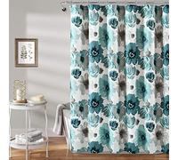 Lush Decor Leah Shower Curtain Blue Single 72X72
