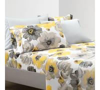 Lush Decor Leah Soft Sheet 6 Piece Set, King, Yellow & Gray