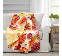 Lush Decor Leah Throw Blanket, 60" x 50", Red & Orange