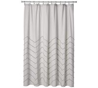 Lush Decor Light-Gray Chenille Chevron Shower Curtain for Bathroom (72" x 72")