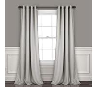 Lush Decor Light Grey Insulated Blackout Eyelet Curtains 52" x 96"