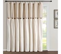 Lush Decor Linen Button Window Curtain Panel Linen Single 100x84