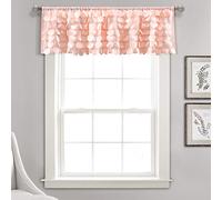 Lush Decor Lush Décor, 14” x 70”, Blush Gigi Valance Textured Window Kitchen Curtain (Single), 16T004609