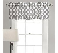 Lush Decor Lush Décor Edward Trellis Room Darkening Valance, 18 inch x 52 inch + 2 inch Header, Gray, Polyester, 52" W x 18" L (Pack of 1)