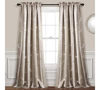 Lush Decor Lush Décor, Wheat Bird On The Tree Curtains Light Filtering Window Set for Living, Dining, Bedroom x 52" W, 84 in L Panel Pair