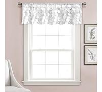 Lush Decor Lush Décor, White Gigi Valance Textured Window Kitchen Curtain (Single), 14” x 70