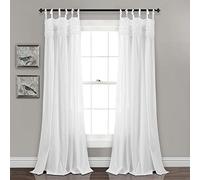 Lush Decor Lydia Ruffle Window Curtain Panel Pair, White, 84" x 40"