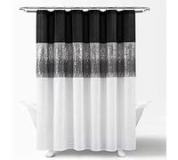 Lush Decor Night Sky Shower Curtain, 72" x 72", Black & White