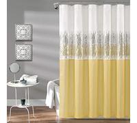 Lush Decor Night Sky Shower Curtain, 72" x 72", White & Yellow