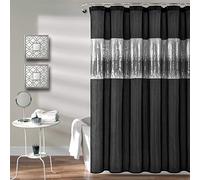Lush Decor Night Sky Shower Curtain, Polyester, Black, 72" W x 72" L (Pack of 1)
