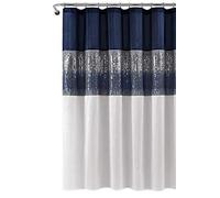 Lush Decor Night Sky Shower Curtain, Polyester, Navy & White, 72 Inches x 72 Inches