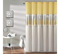 Lush Decor Night Sky Shower Curtain Yellow/Gray Single 72x72