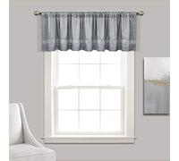 Lush Decor Night Sky Window Curtain Valance, 18" L x 84" W, Gray & Silver