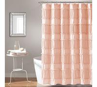 Lush Decor Nova Ruffle Shower Curtain, 72" x 72", Blush