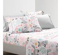 Lush Decor Pixie Fox Soft Sheet 4 Piece Set, Twin, Gray & Pink