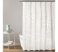 Lush Decor Polyester Shower Curtain, White, 72" W x 72" L (Pack of 1)