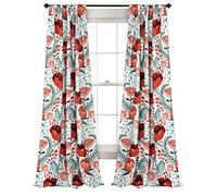 Lush Decor Poppy Garden Curtains Room Darkening Window Panel Set for Living, Dining, Bedroom, 84" L Pair, Multi