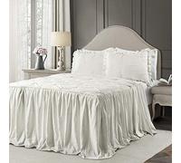 Lush Decor Ravello Pintuck, Polyester, White, King