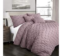 Lush Decor Ravello Pintuck, Polyester, Woodrose, King