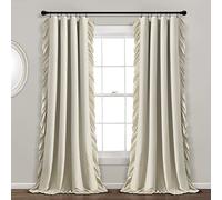 Lush Decor Reyna 100% Lined Blackout Window Curtain Panel (Single Panel), 84" L x 54" W, Wheat