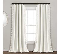 Lush Decor Reyna 100% Lined Blackout Window Curtain Panel (Single Panel), 84" L x 54" W, White