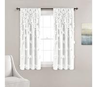 Lush Decor Riley Window Curtain Panel Single White 54X63