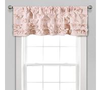 Lush Decor Riley Window Valance - Charming Handmade Bow Details - Elegant Light Filtering Single Panel- 54" W x 18" L, Blush