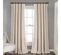Lush Decor Rosalie Window Curtain Panel Pair, 84" Long x 54" Wide, Neutral