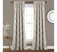 Lush Decor Ruffle Diamond Window Curtain Panel Pair, 84 in x 54 in, Neutral
