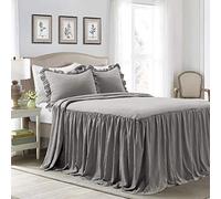 Lush Decor Ruffle Skirt Bedspread, Polyester, Dark Gray, King