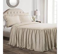 Lush Decor Ruffle Skirt Bedspread, Polyester, Neutral, Queen