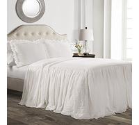Lush Decor Ruffle Skirt Bedspread, Polyester, White, Full