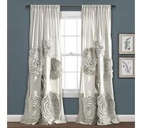Lush Decor Serena Curtain, Polyester, Light Gray, 54" W x 84" L (Pack of 1)