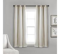 Lush Decor Sheer Grommet Curtains With Insulated Blackout Lining, Window Curtain Panels, Pair, 38" W x 63" L, Wheat - Curtain With Sheer Overlay, Elegant Blackout Curtains for Bedroom
