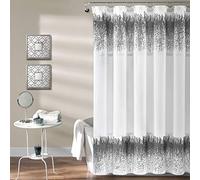 Lush Decor Shimmer Sequins Shower Curtain, 72" x 70", White & Black