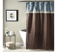 Lush Decor Terra Shower Curtain, Blue/Chocolate, 72 x 72