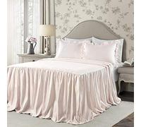 Lush Decor Ticking Stripe Bedspread Blush Vintage Chic Farmhouse Style Lightweight 3 Piece Set Queen, Polyester
