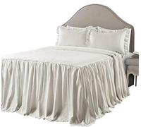 Lush Decor Ticking Stripe Bedspread Wheat Shabby Chic Farmhouse Style Lightweight 3 Piece Set Queen