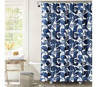 Lush Decor Tropical Paradise Shower Curtain, 72" x 72", Navy & Blue
