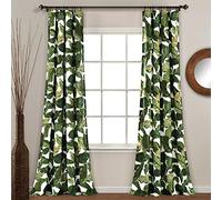 Lush Decor Tropical Paradise Window Curtain Panel Pair, 108" L x 52" W, Green
